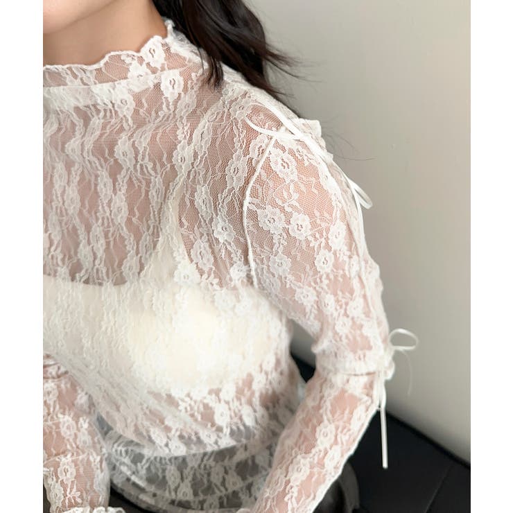 【Jasmine】袖リボンメロウシアーレースインナートップス Jasmine G… | aimoha  | 詳細画像13 