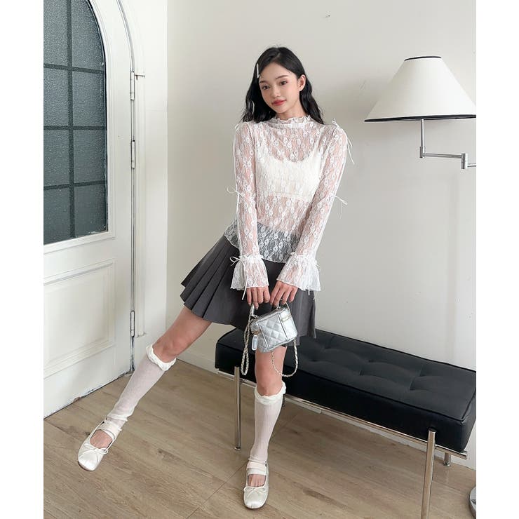 【Jasmine】袖リボンメロウシアーレースインナートップス Jasmine G… | aimoha  | 詳細画像18 