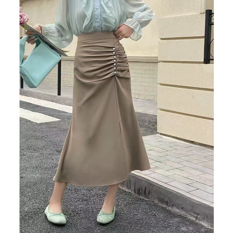 キャメル | 【Jasmine】パール付きマーメイドスカート Jasmine Grandifl… | aimoha 