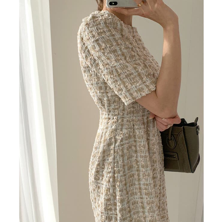 【Jasmine】ツイードフレアミニワンピース Jasmine Grandifl… | aimoha  | 詳細画像8 