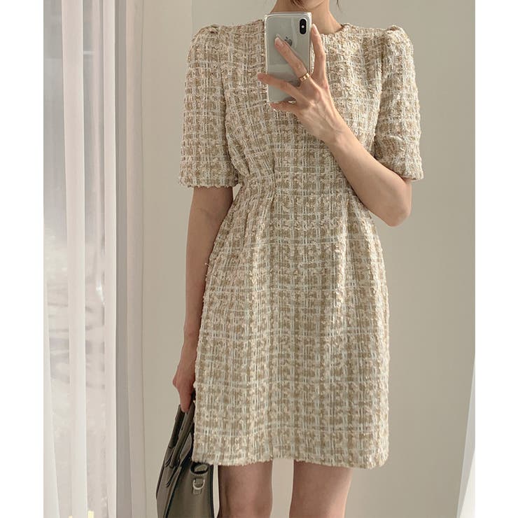 【Jasmine】ツイードフレアミニワンピース Jasmine Grandifl… | aimoha  | 詳細画像9 