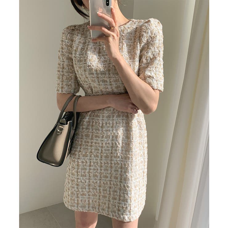 【Jasmine】ツイードフレアミニワンピース Jasmine Grandifl… | aimoha  | 詳細画像12 