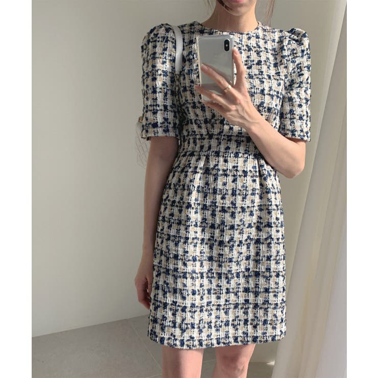 【Jasmine】ツイードフレアミニワンピース Jasmine Grandifl… | aimoha  | 詳細画像3 