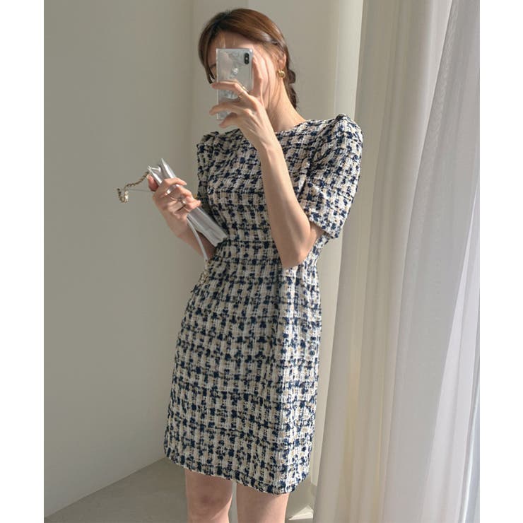 【Jasmine】ツイードフレアミニワンピース Jasmine Grandifl… | aimoha  | 詳細画像5 