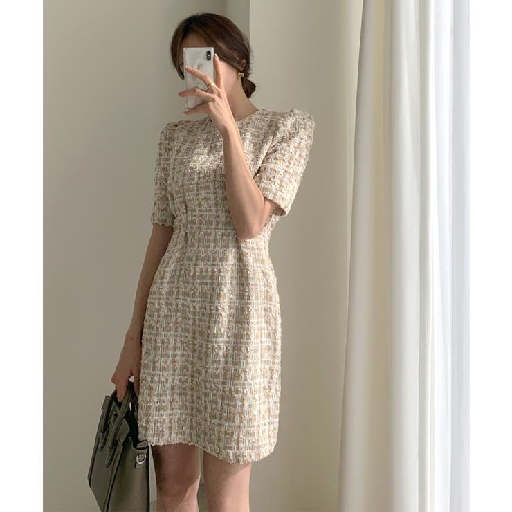 【Jasmine】ツイードフレアミニワンピース Jasmine Grandifl… | aimoha  | 詳細画像6 