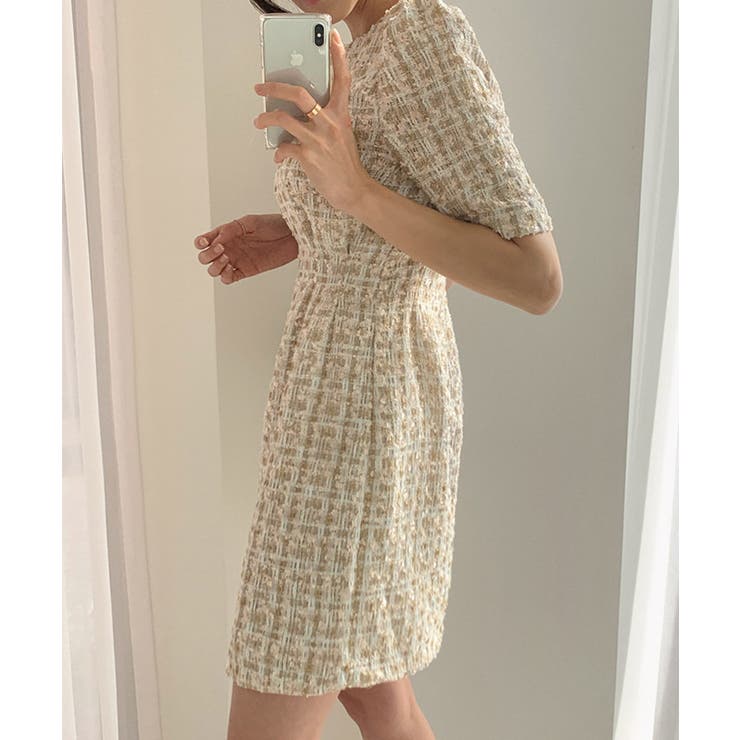 【Jasmine】ツイードフレアミニワンピース Jasmine Grandifl… | aimoha  | 詳細画像7 