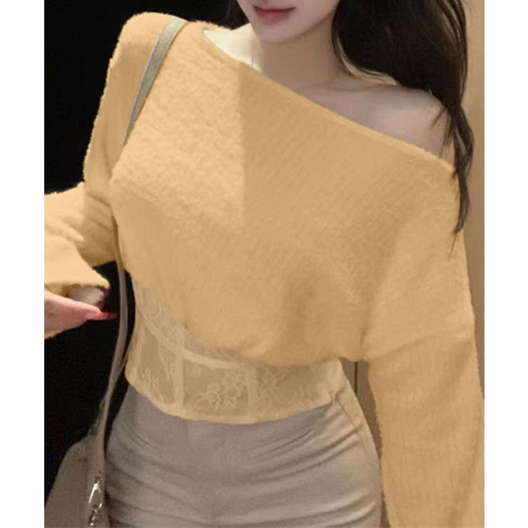 オレンジ | 【Jasmine】コルセット風ニットプルオーバー Jasmine Grandif… | aimoha 