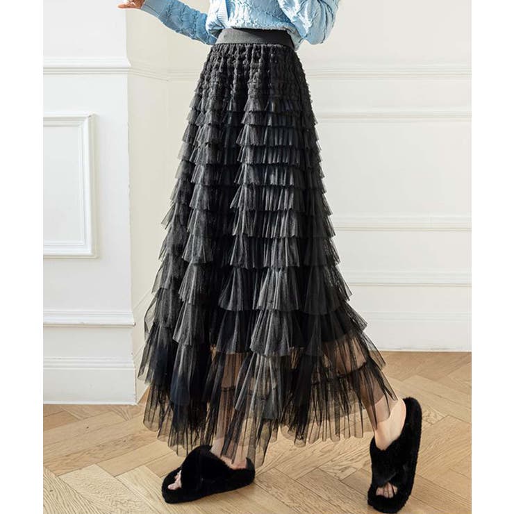 【Jasmine】フリルチュールティアードロングスカート Jasmine Gra… | aimoha  | 詳細画像16 