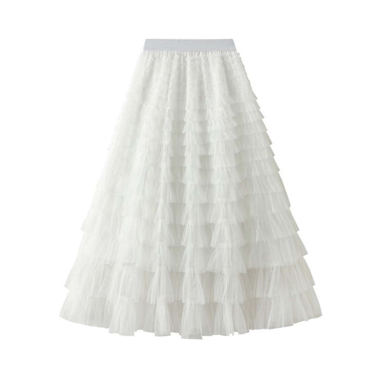 【Jasmine】フリルチュールティアードロングスカート Jasmine Gra… | aimoha  | 詳細画像1 