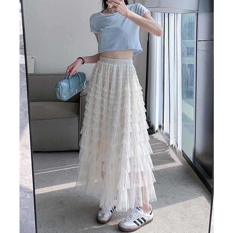 【Jasmine】フリルチュールティアードロングスカート Jasmine Gra… | aimoha  | 詳細画像17 