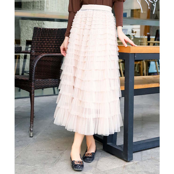 【Jasmine】フリルチュールティアードロングスカート Jasmine Gra… | aimoha  | 詳細画像18 