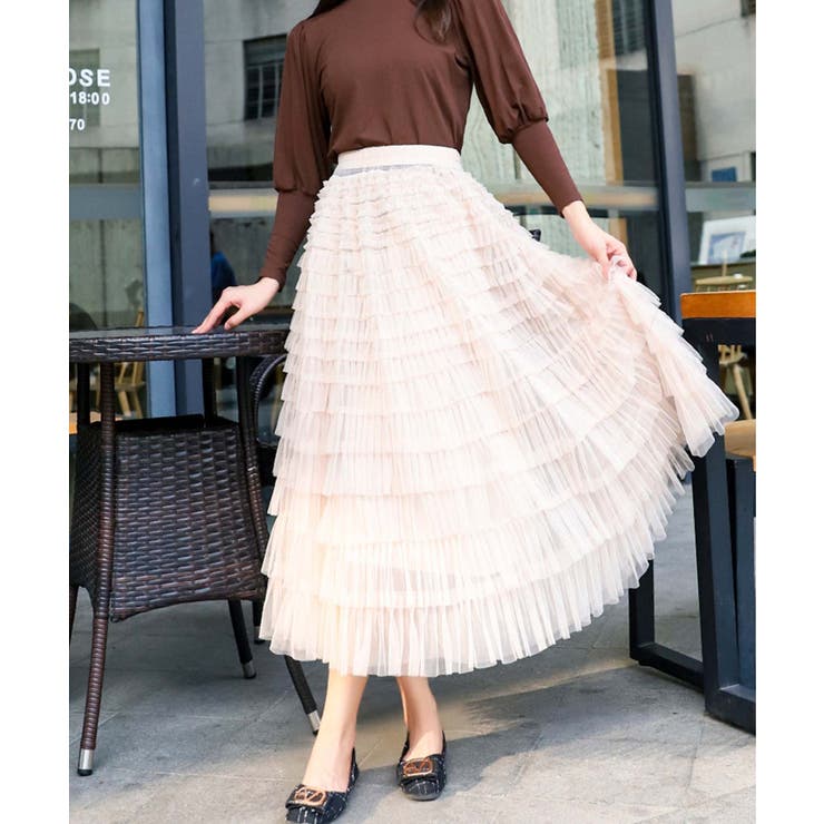 【Jasmine】フリルチュールティアードロングスカート Jasmine Gra… | aimoha  | 詳細画像19 