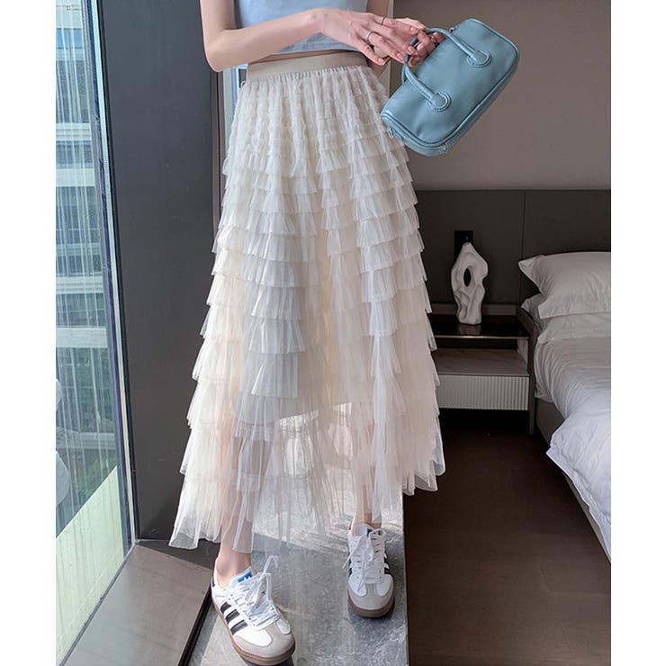 【Jasmine】フリルチュールティアードロングスカート Jasmine Gra… | aimoha  | 詳細画像21 