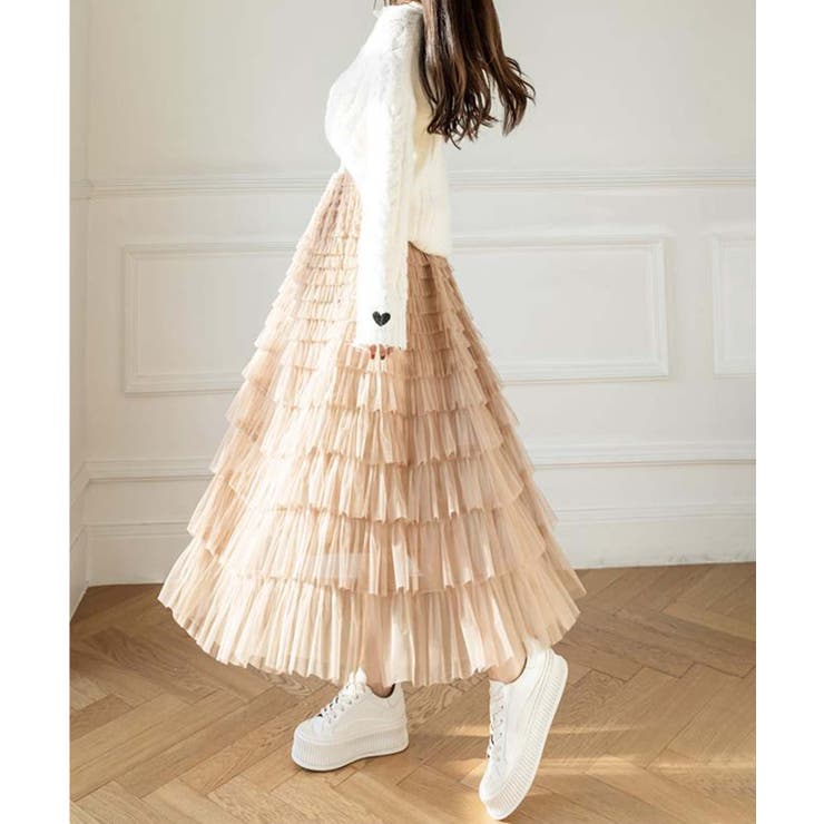 【Jasmine】フリルチュールティアードロングスカート Jasmine Gra… | aimoha  | 詳細画像24 