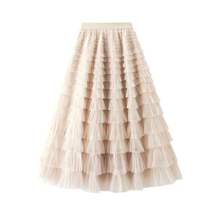 【Jasmine】フリルチュールティアードロングスカート Jasmine Gra… | aimoha  | 詳細画像2 