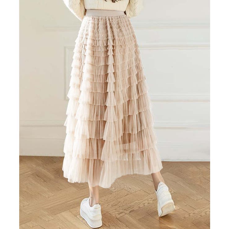 【Jasmine】フリルチュールティアードロングスカート Jasmine Gra… | aimoha  | 詳細画像30 