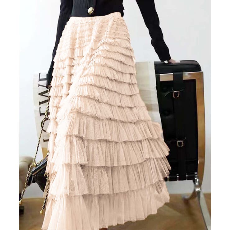 【Jasmine】フリルチュールティアードロングスカート Jasmine Gra… | aimoha  | 詳細画像31 