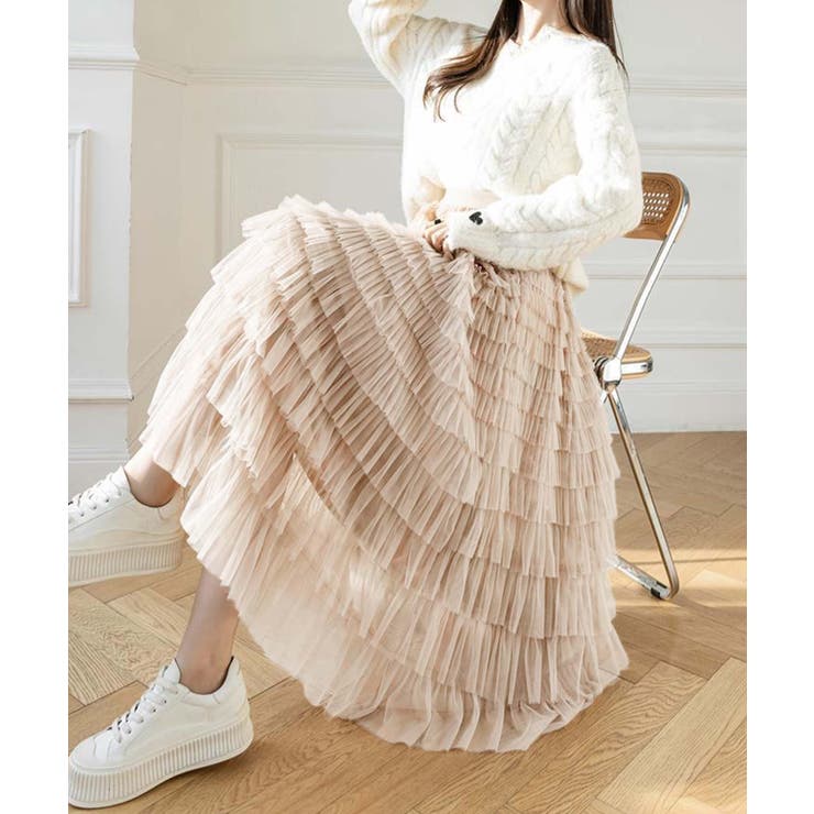 【Jasmine】フリルチュールティアードロングスカート Jasmine Gra… | aimoha  | 詳細画像32 