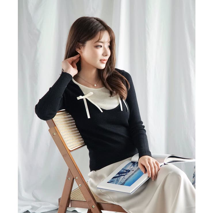 リボンニットトップス Jasmine Grandiflorum | aimoha  | 詳細画像3 