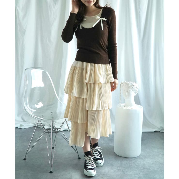 リボンニットトップス Jasmine Grandiflorum | aimoha  | 詳細画像1 