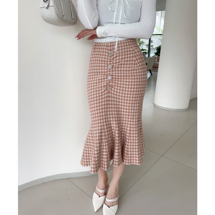 【Jasmine】チェック柄ニットマーメイドスカート Jasmine Grand… | aimoha  | 詳細画像7 