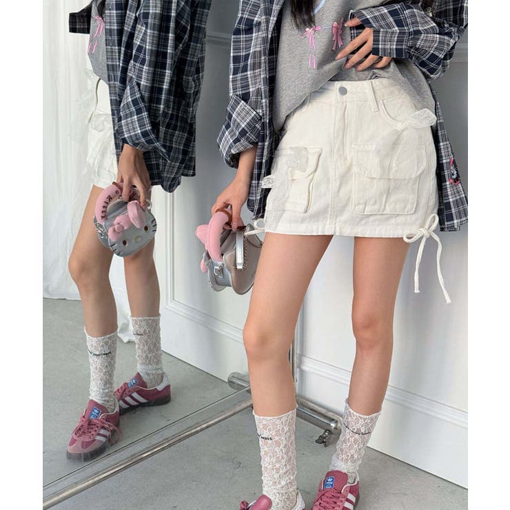 フロントポケットデニムミニスカート Jasmine Grandiflorum | aimoha  | 詳細画像4 