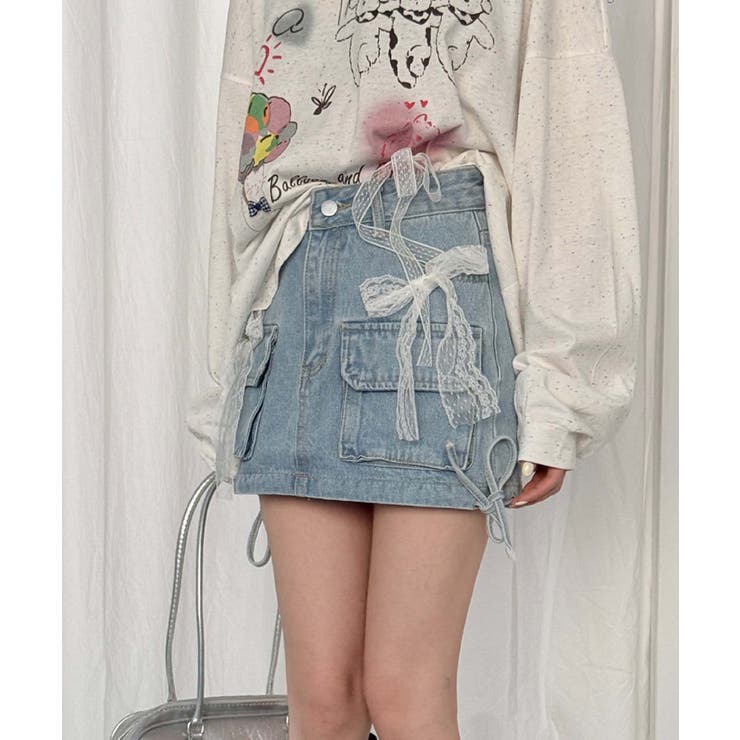 フロントポケットデニムミニスカート Jasmine Grandiflorum | aimoha  | 詳細画像5 