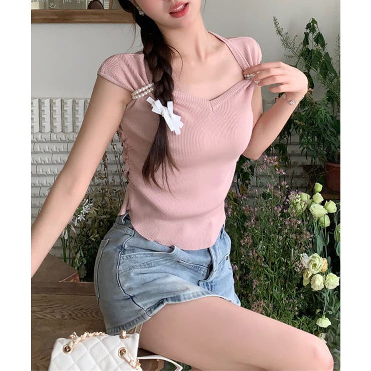 ハートカラーパール半袖Ｔシャツ Jasmine Grandiflorum | aimoha  | 詳細画像8 