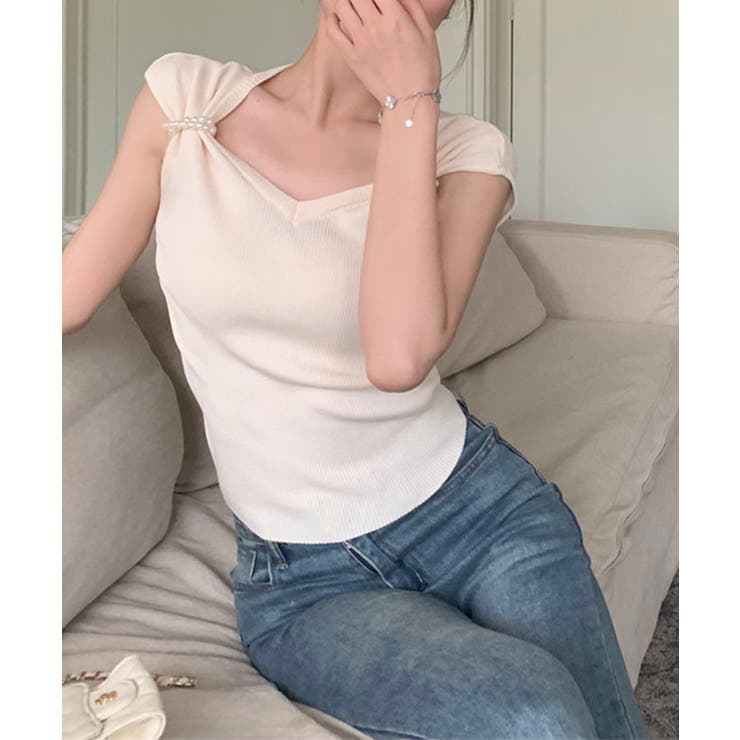 ハートカラーパール半袖Ｔシャツ Jasmine Grandiflorum | aimoha  | 詳細画像15 