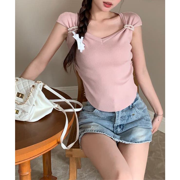 ハートカラーパール半袖Ｔシャツ Jasmine Grandiflorum | aimoha  | 詳細画像2 