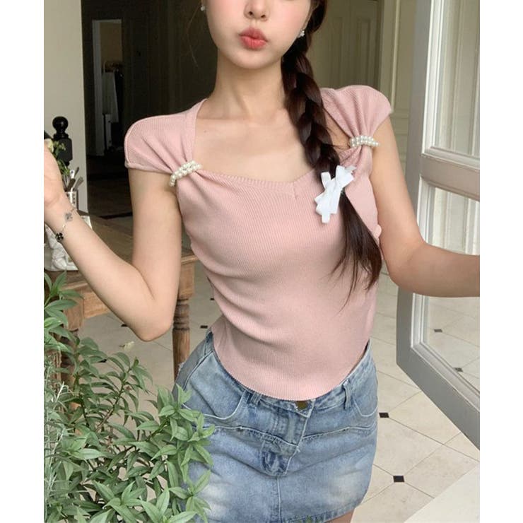 ハートカラーパール半袖Ｔシャツ Jasmine Grandiflorum | aimoha  | 詳細画像5 