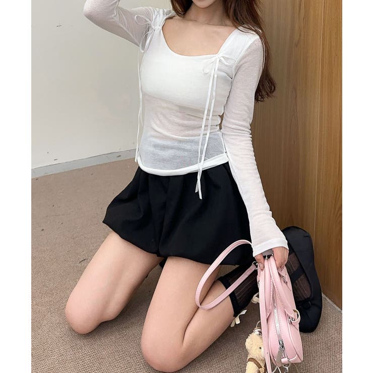 【Jasmine】リボンスリムTシャツ | aimoha  | 詳細画像18 