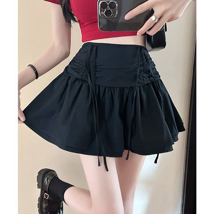 【Jasmine】シャーリングリボンフレアミニスカート Jasmine Gran… | aimoha  | 詳細画像1 