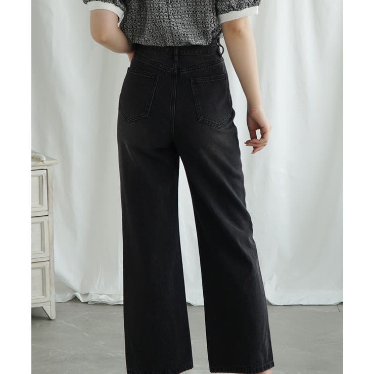 新色登場！パール付きハイウエストワイドデニム jasmine 韓国ファッション | aimoha  | 詳細画像27 