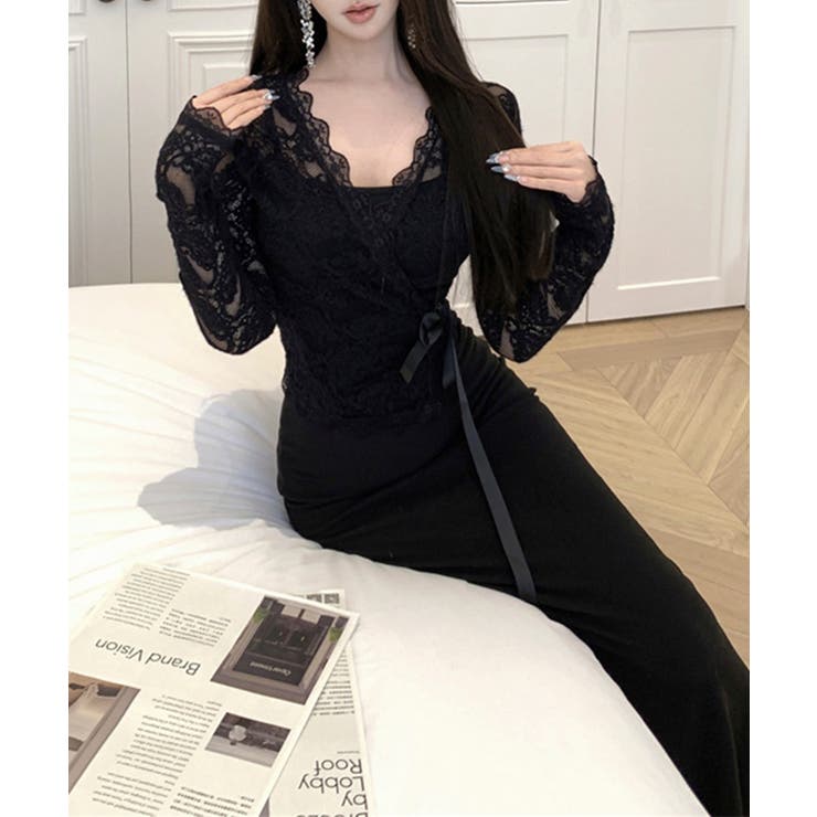 【Jasmine】シアーレーストップス＋スウェットキャミワンピース Jasmin… | aimoha  | 詳細画像4 