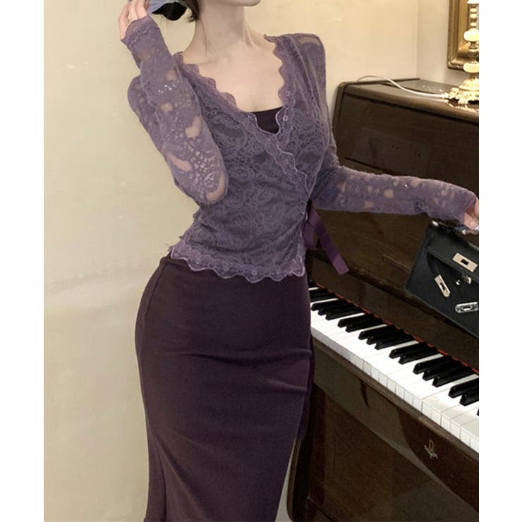 【Jasmine】シアーレーストップス＋スウェットキャミワンピース Jasmin… | aimoha  | 詳細画像10 