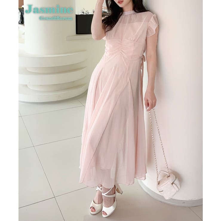 【Jasmine】ラッフルスリーブシフォンワンピース | aimoha  | 詳細画像1 