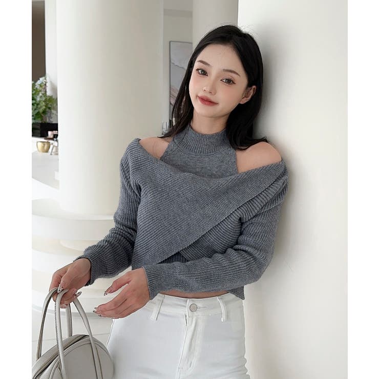 【Jasmine】ハイネック肩見せニットプルオーバー Jasmine Grand… | aimoha  | 詳細画像8 