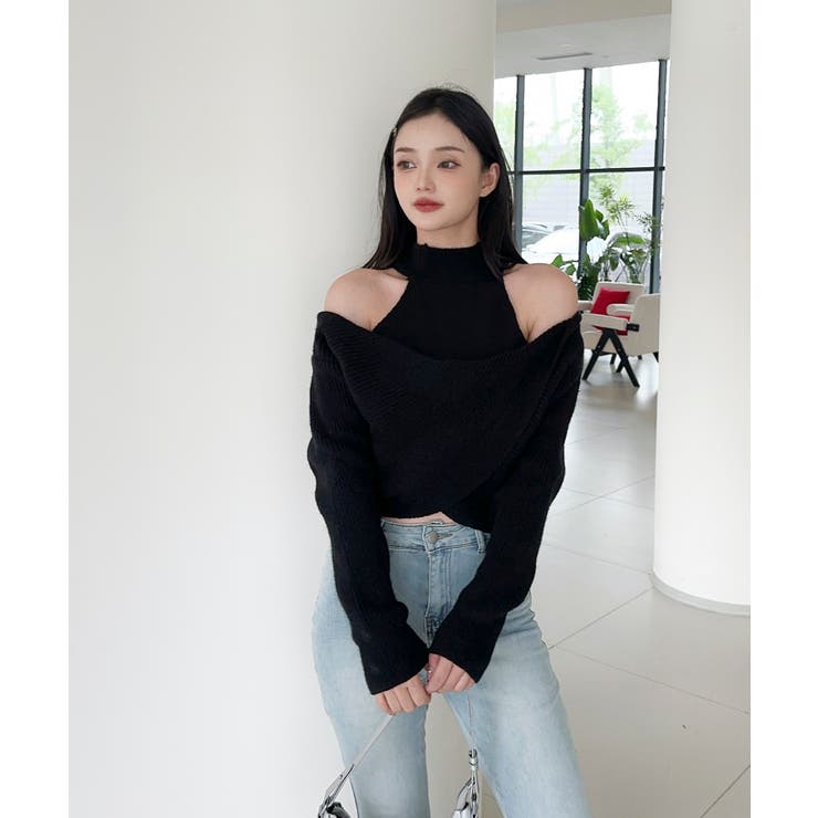 【Jasmine】ハイネック肩見せニットプルオーバー Jasmine Grand… | aimoha  | 詳細画像3 