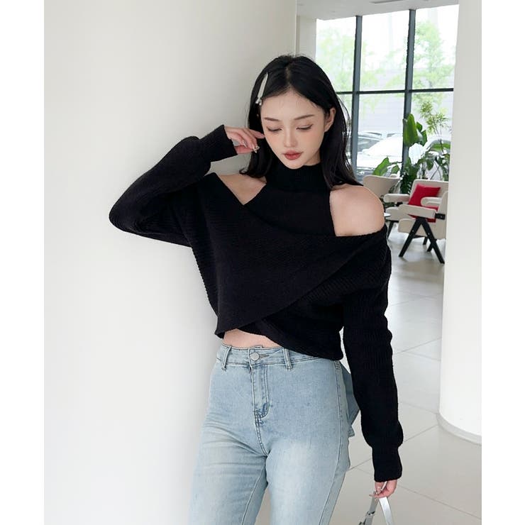 【Jasmine】ハイネック肩見せニットプルオーバー Jasmine Grand… | aimoha  | 詳細画像4 