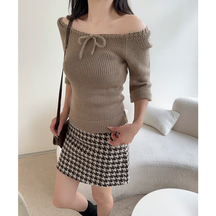 2WAYフロントリボンニットプルオーバー | aimoha  | 詳細画像6 