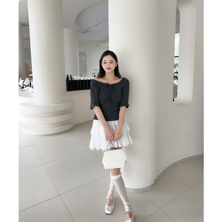 2WAYフロントリボンニットプルオーバー | aimoha  | 詳細画像5 