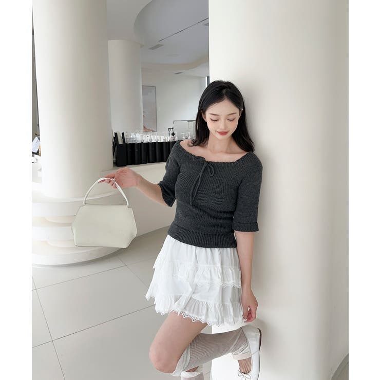 2WAYフロントリボンニットプルオーバー | aimoha  | 詳細画像3 