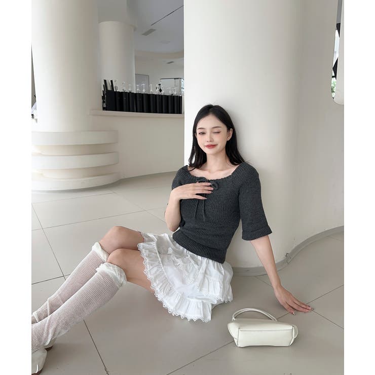 2WAYフロントリボンニットプルオーバー | aimoha  | 詳細画像4 