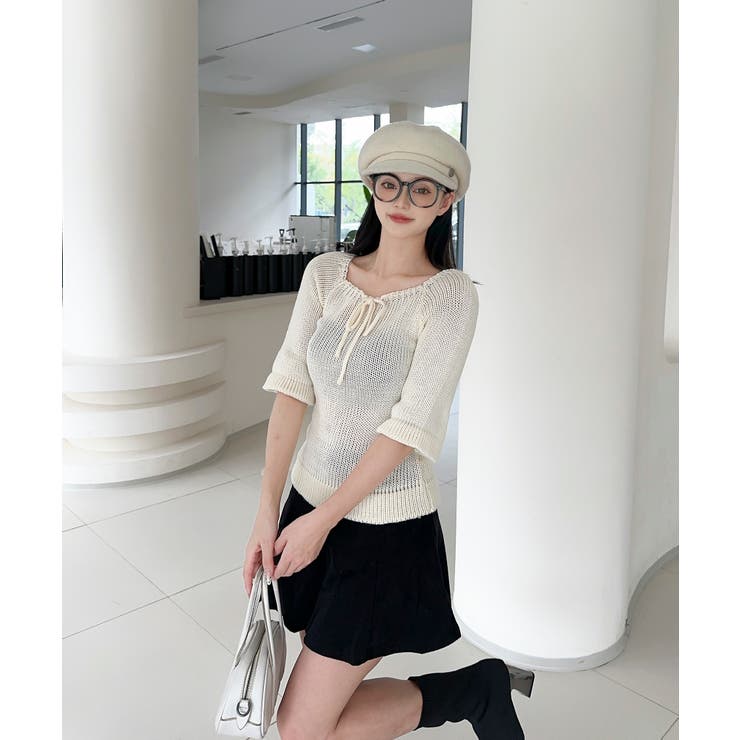 2WAYフロントリボンニットプルオーバー | aimoha  | 詳細画像12 