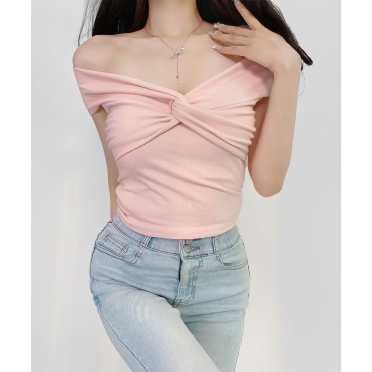 【Jasmine】オフショルクロスデザイン半袖Ｔシャツ Jasmine Gran… | aimoha  | 詳細画像8 