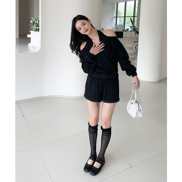 【Jasmine】肩見せスウェット+ウェットショートパンツ | aimoha  | 詳細画像9 