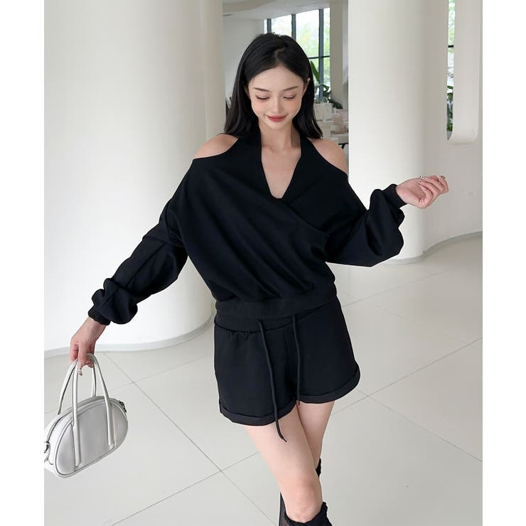 【Jasmine】肩見せスウェット+ウェットショートパンツ | aimoha  | 詳細画像13 