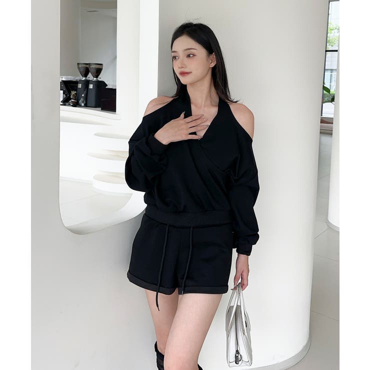 【Jasmine】肩見せスウェット+ウェットショートパンツ | aimoha  | 詳細画像10 