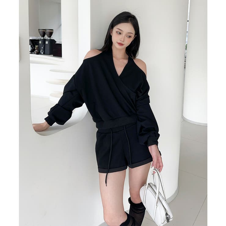 【Jasmine】肩見せスウェット+ウェットショートパンツ | aimoha  | 詳細画像12 